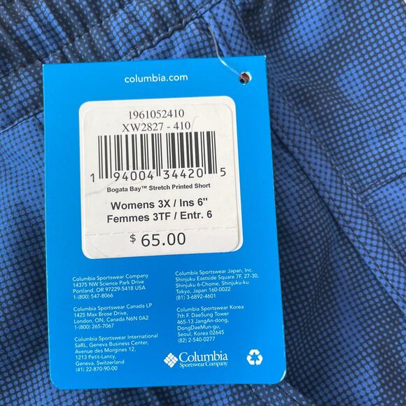 Columbia Womens Size 3X Bogata Bay Stretch Shorts Omni Shade 50 UPF Fishing Blue - Picture 6 of 10